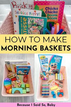 how to make a morning basket Toddler Morning Basket, Morning Baskets, Morning Basket, Homeschool Preschool Activities, Toddler Homeschool, Morning Activities