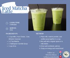 the recipe for iced matcha latte