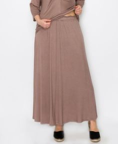 A-line maxi skirt is offered to dress with all your neutral basics and colors, sounds very fun. Elastic waist Imported Solid Maxi Skirt With Elastic Waistband For Fall, Maxi Skirt With Elastic Waistband For Fall, Solid Color Relaxed Fit Maxi Skirt For Fall, Versatile Flowy Long Maxi Skirt, Flowy Versatile Maxi Skirt, Versatile Flowy Full Length Maxi Skirt, Brown Full Length Skirt For Spring, Brown Full-length Skirt For Spring, Spring Full Length Brown Skirt