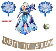 the frozen princess paper decoration kit includes snowflakes and decorations for each piece set