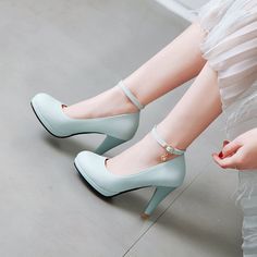 Heel Height: 9.5cmPlatform Height: 1 cmStyle: Fashion,KoreanOccasion: Casual,Party/Club,Office/Career,DressSeason: Spring,Summer,Fall/Autumn,WinterPackage Contents: 1 x Shoes (Pair)Size Guide:34 = foot length 21.5-22cm (Foot width=8-8.5cm)35 = foot length 22-22.5cm (Foot width=8.5cm)36 = foot length 22.5-23cm (Foot width=8.5-9cm)37 = foot length 23-23.5cm (Foot width=9cm)38 = foot length 23.5-24cm (Foot width=9-9.5cm)39 = foot length 24-24.5cm (Foot width=9.5-10cm)40 = foot length 24.5-25cm (Foo Girls High Heel Shoes, Wedge Wedding Shoes, Girls High Heels, Club Office, Wedding Shoes Flats, High Heels Shoes, Ankle Strap Wedges, Ankle Strap Pumps, Strap Pumps