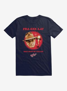 a t - shirt with an image of a man wearing a hat and holding a hammer