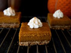 there are two pieces of pumpkin pie on the grill