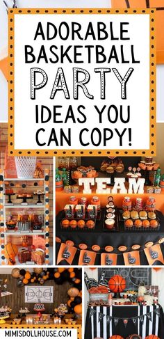 an adorable basketball party with orange and black decorations