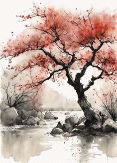 Saatchi Art is pleased to offer the painting, "Untitled No. 291," by Dmitry O, available for purchase at $230 USD. Original Painting: Digital on Paper. Size is 36 H x 24 W x 0.1 in. Watercolor Art Landscape, Diy Watercolor Painting, Watercolor Flower Art, 수채화 그림, Watercolor Art Lessons, Watercolor Trees, Painting Digital, Water Painting