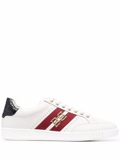 White leather/rubber Winton low-top sneakers from BALLY featuring embroidered logo, colour-block panelled design, front lace-up fastening, round toe and flat sole. Colour Block, Logo Color, Shoe Game, Superga Sneaker, Sneakers White, Mens Shoes Sneakers, White Leather, Low Top, Lace Front