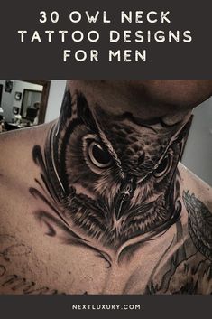 a man with an owl tattoo on his chest