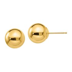 Earring Back: PostShape: BallStone: No StoneMetal Color: YellowEarring Length: 9mmEarring Width: 9mmMetal: 14k GoldCare: Wipe CleanAssembled in the US from Imported Materials Ball Stud Earrings, Round Stud Earrings, Earrings Stud, Earring Backs, 10k Gold, Jewellery And Watches, Fine Jewelry, Stud Earrings, Women Jewelry