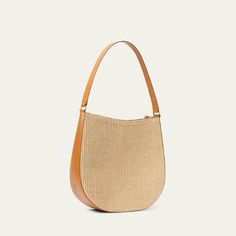 Loeffler Randall "Bowen" hobo bag in cotton, nylon, and leather  Shoulder strap, 10.5" drop Zip top closure  Interior, one zip closure  Lining: Cotton Approx. 12"H x 13"W x 3.5"D Item Weight (Lbs.): 4.0 Professional cleaning recommended Imported Large Hobo Bag, Loeffler Randall, Professional Cleaning, Bergdorf Goodman, Zip Top, Hobo Bag, Tops Designs, Shoulder Strap, Luxury Fashion