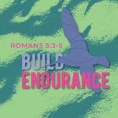 the words romans 5 - 5 build endurance with an image of a bird flying above it