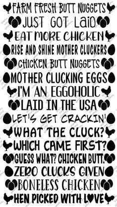 a black and white poster with the words farm fresh but nuggets