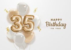 happy birthday card with balloons and streamers in the shape of number 45 on white background royalty illustration