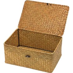 an empty wicker box on a white background