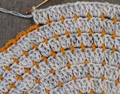 the crochet pattern is being worked on