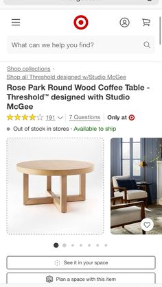 an image of a table on the app