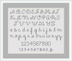 a cross stitch pattern with the letters and numbers