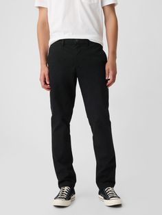 Modern Khakis in Slim Fit with GapFlex | Gap Gap Tapered Leg Everyday Pants, Gap Tapered Leg Pants For Everyday, Gap Tapered Leg Bottoms For Everyday, Classic Gap Bottoms With Welt Pockets, Black Full Length Gap Bottoms, Fitted Nylon Bottoms With Comfort Waistband, Gap Straight Hem Workwear Bottoms, Gap Straight Hem Bottoms For Work, Gap Cotton Bottoms With Straight Hem