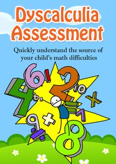 the book cover for dyscalculaa assessment, which includes numbers and letters