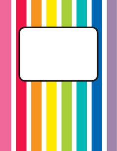 a colorful striped book with a blank label