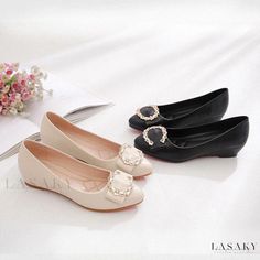 Lasaky - Premium Elevating Wedge Heel Single Shoes with Soft Soles Soft Sole Slippers, Low Heel Pumps, Rhinestone Flats, Shoe Sole, Platform Wedge Heels, Leather Slide Sandals, Shoes Heels Wedges, Patent Leather Heels, Heels & Wedges