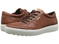 ECCO Soft Retro Sneaker Men's Lace up casual Shoes Cognac Ecco Shoes, Retro Sneakers, Sketchers Sneakers, Ankle Socks, Wedge Sneaker, Up To Date, Free Clothes, Fleece Hoodie