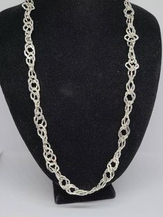 Vintage 925 Silver Fancy Link Chain Item w# 1544 Clean and in good condition 18 inches long Silver Oval Link Chain Necklace Hallmarked, Silver Hallmarked Oval Link Chain Necklace, Silver Chain Link Necklace For Anniversary, Silver Sterling Silver Chain Necklace For Anniversary, Silver Metal Chain Necklace For Anniversary, Elegant Silver Hallmarked Chain Necklace, Silver Chain Necklace With Lobster Clasp For Costume Jewelry, Silver Chain Link Necklaces For Anniversary, Anniversary Silver Chain Link Necklace