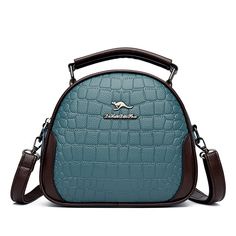 Color: Blue Elegant Handbag, Zippers Fashion, Purses For Women, Handbag Patterns, Innovative Fashion, Crocodile Leather, School Bags For Kids, Casual Tote, Types Of Bag