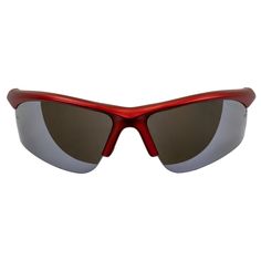 a pair of sunglasses with red frames and grey lenses