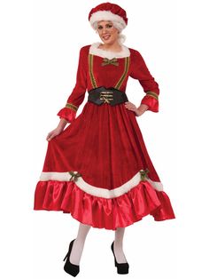 Check out Womens Mrs. Claus Traditional Dress from Costume Super Center Mrs Santa Claus Costume, Mrs Santa Claus, Xmas Outfit, Plus Size Costume, Santa Claus Costume, Christmas Dress Women, Santa Outfit, Pastel Goth Fashion, Knot Dress