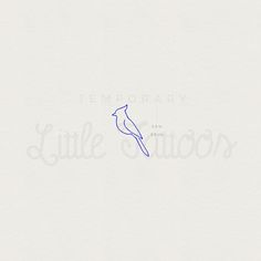 a blue bird sitting on top of a white wall next to the words temporary little scissors