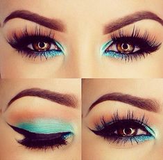 Teal Eyeshadow, Teal Eyes, Make Up Studio, Kajal Eyeliner, Trendy Makeup