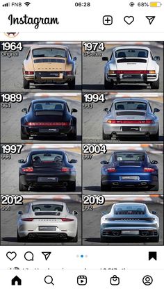 an image of the history of cars in instagrams on iphone or tablet device