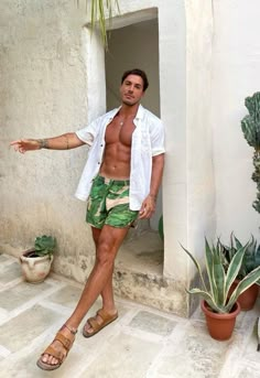 Wanna make extra Cash? Click link in bio Beach Outfit Men Beachwear, Mens Beach Style, Luxury Beachwear, Hawaii Outfits, Beach Wear Men, Men Beach, Summer Fashion Trends