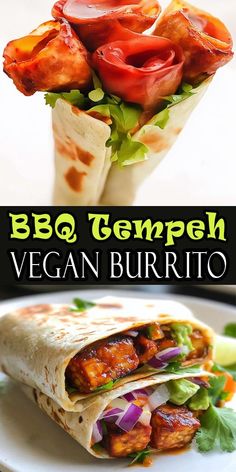 Take your taste buds on a smoky adventure with these BBQ Tempeh Vegan Burritos! 🌟 The rich BBQ marinade transforms tempeh into a flavorful protein powerhouse. 🌯 Add your favorite toppings like avocado, lettuce, and vegan sour cream for the ultimate burrito experience. 🌿✨ Perfect for picnics, meal prep, or weeknight dinners. #SmokyFlavors #VeganFoodie #BBQTempehBurrito #PlantPoweredMeals #HealthyLifestyle