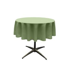 a round table with a green cloth on it's top and two metal legs