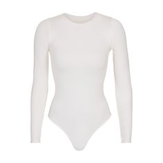 Essential Crew Neck Long Sleeve Bodysuit | Marble — A second-skin bodysuit with an ultra-flattering satin stretch finish, the Long Sleeve Crew Neck Thong Bodysuit is a versatile wardrobe foundation. This bodysuit features a raw cut neckline, snap closure at base, and satin stretch stitch at leg openings for optimal comfort. Drape Maxi Dress, White Bodysuit, Body Suit, Long Sleeve Bodysuit, Second Skin, White Long Sleeve, Shirts & Tops, High Waisted Shorts, Shapewear