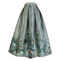 A skirt that looks like a small wildflower blooming on the usual walking path. The flowers painted in oil paints have a cute color that makes your face naturally melt when you look at them, and there is a somewhat nostalgic atmosphere. How about wearing it on the day you go to meet that nostalgic person?



 <Size>




 small size



 Total length: 68cm

 Waist: 64cm




 medium size



 Total length: 68cm

 Waist: 68cm




 L size



 Total length: 69cm

 Waist: 72cm




 XL size



 Total l Green Skirt For Spring Garden Party, Green Skirt For Garden Party, Vintage Green Skirt For Spring, Vintage Skirt For Spring Garden Party, Blue Winter Dresses, Walking Path, Umbrella Skirt, Flowers Painted, Oil Paints