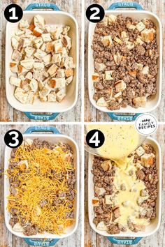 steps to make an easy casserole recipe with ground beef, cheese and potatoes