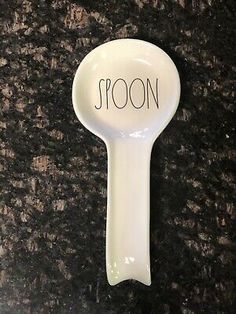 spoon with the word spoon written on it