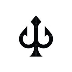 a black and white image of two arrows in the shape of an ace symbol on a white background