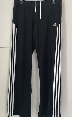 ADIDAS mens 3 stripe white track pants black size medium. H824 White Track Pants, Adidas Mens, Pants Black, Adidas Men, Track Pants, Black Pants, Sweatpants, Track, Stripes