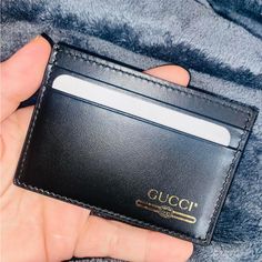 Card Holder Wallet Designer Black Bifold Card Holder, Gucci Rectangular Wallet With Rfid Blocking, Designer Black Card Holder With Rfid Blocking, Classic Gucci Wallets With Card Slots, Designer Black Card Holder With Coin Pocket, Designer Gucci Wallet With Rfid Blocking, Gucci Luxury Wallets With Rfid Blocking, Gucci Luxury Wallet With Rfid Blocking, Gucci Leather Wallets With Rfid Blocking