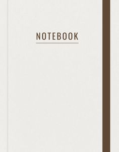 a white notebook with brown lines and the word notebook written in it's center