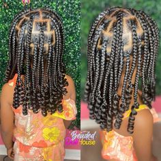 Big Plaits Hairstyles Black Women, Toddler Knotless Braids With Curly Ends, Long Lasting Hairstyles Black, Black Daughter Hairstyles Braids, Lil Black Girls Braided Hairstyles, Back To School Hairstyles For Black Kids, Black Girls Hairstyles For Kids Easy, Kids Individual Braids, Hair Styles For Little Black Girls Kids