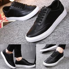 Luxury Brand Casual Leisure Street Style Shoes for men - wanahavit - wanahavit Black Sneakers With Rubber Sole, Black Flat Casual Sneakers, Casual Black Flat Sneakers, Casual Skate Shoes With Textured Sole And Round Toe, Black Casual Slip-on Skate Shoes, Black Skate Shoes With Rubber Sole, Black Skate Shoes With Rubber Sole And Flat Heel, Casual Black Slip-on Skate Shoes, Casual Black Skate Shoes With Textured Sole