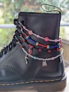 Shoe Charm Beaded Shoe Chain Beaded Shoe Accessory Y2k Shoe Jewellery Shoe Chain Gothic Shoe Charm Gothic Shoe Charm - Etsy Beaded Shoe, Shoe Chain, Beaded Shoes, Mode Hippie, Estilo Hippie, Shoe Clips, Bijoux Diy, Shoe Charms, Bead Crafts