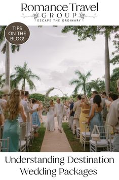 a wedding ceremony with the words, tips on the destination wedding packages