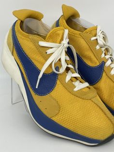 Nike Moon Racer QS Sneaker ‘Yellow Ochre' BV7779-700 Running Shoes Men's US 14. These are in excellent condition Vintage Yellow Sneakers For Streetwear, Vintage Yellow Sports Sneakers, Vintage Yellow Sneakers For Sports, Retro Mustard Low-top Sneakers, Vintage Yellow High-top Sneakers, Vintage Running Sneakers, Vintage Sneakers With Vibram Sole And Round Toe, Vintage Yellow Sneakers With Round Toe, Black Swag