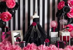 Luxury Black Pink Girl Backdrop - Gatsby Backdrop 50th Birthday Photoshoot Ideas For Women, Oscars Party Ideas, Chanel Birthday, Smash Cake Girl, Background Studio, 90's Birthday Party, Oscars Party, Pregnant Wedding, Birthday Photography