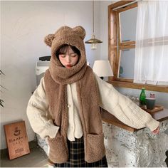 15$ SALE ENDS AT MIDNIGHT GET COZY & CUTE WITH THE VIRAL TEDDY SCARF! Fluffy Vibes OnlyWhy settle for boring scarves when you can be wrapped in the coziest, fluffiest teddy vibes? This soft-as-clouds scarf is all over TikTok for a reason—you won’t want to take it off! LOOKING FOR THAT VIRAL-WORTHY OUTFIT? Adorable, Functional & TikTok-ApprovedBear ears? ✔️ Cozy hood? ✔️ Pockets for your hands AND your stuff? ✔️ Stay cute, warm, and totally trending with this must-have winter accessory. PERFECT G Winter Cartoon, Fleece Hat, Bear Hat, Hat And Scarf, Bear Ears, Hat Scarf, Quality Hats, Ear Protection, Casual Hat